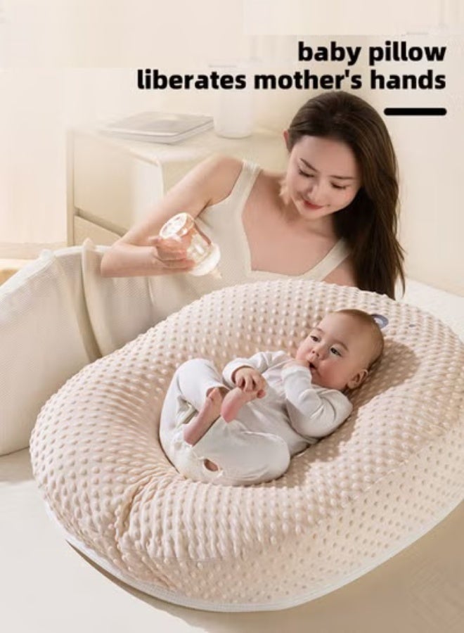 DOOKOO Baby Nursing Pillows for Breastfeeding, Multifunctional Infants Feeding Support Pillows, Dual-Sided Anti-Reflux Baby Lounger, Removable Baby Sleeping Nest, Throw up Prevention Slope Mat - Image 1