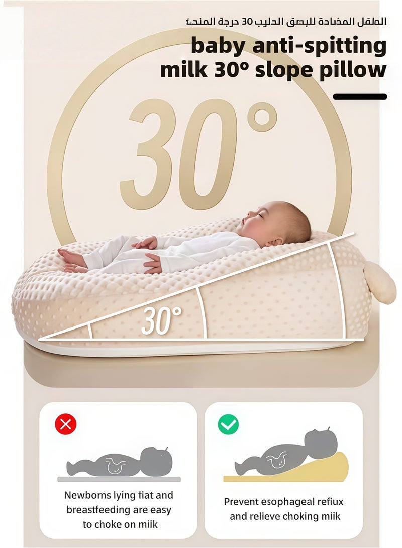 DOOKOO Baby Nursing Pillows for Breastfeeding, Multifunctional Infants Feeding Support Pillows, Dual-Sided Anti-Reflux Baby Lounger, Removable Baby Sleeping Nest, Throw up Prevention Slope Mat - Image 2