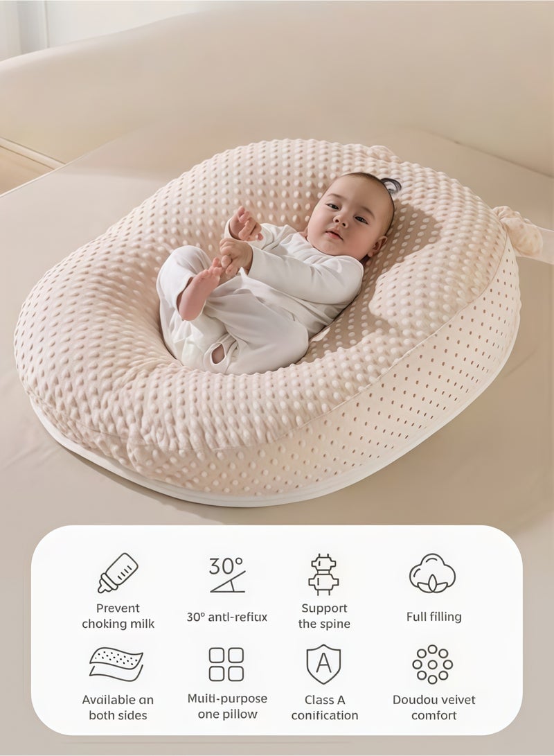 DOOKOO Baby Nursing Pillows for Breastfeeding, Multifunctional Infants Feeding Support Pillows, Dual-Sided Anti-Reflux Baby Lounger, Removable Baby Sleeping Nest, Throw up Prevention Slope Mat - Image 4