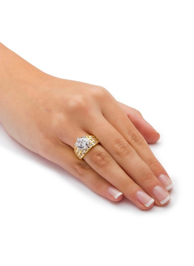 Palm Beach Jewelry Palmbeach Goldtone Round Cubic Zirconia Engagement Ring Sizes 510 Size 7  - Image 3