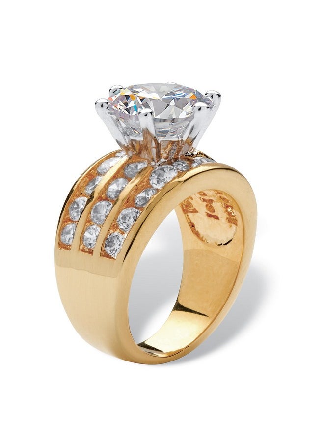 Palm Beach Jewelry Palmbeach Goldtone Round Cubic Zirconia Engagement Ring Sizes 510 Size 7  - Image 2