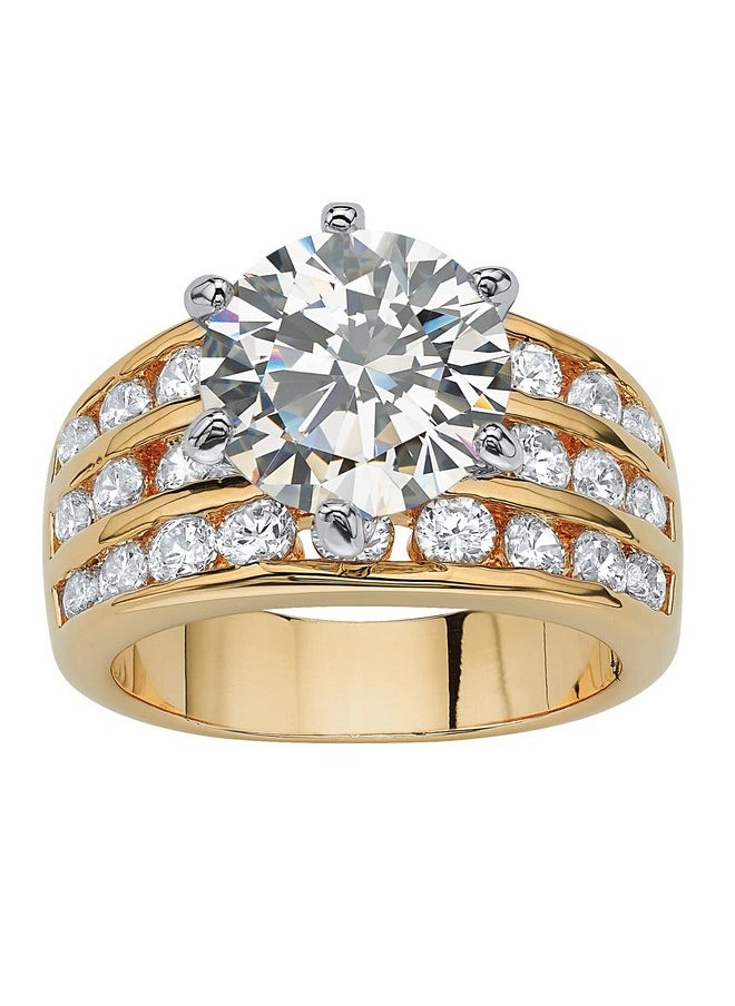 Palm Beach Jewelry Palmbeach Goldtone Round Cubic Zirconia Engagement Ring Sizes 510 Size 7  - Image 1
