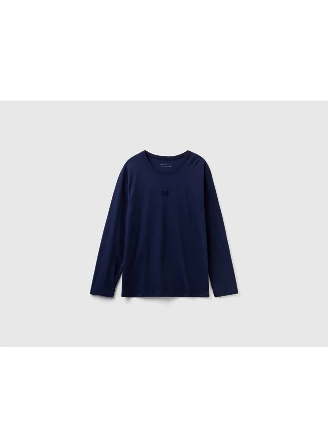 يونايتد كولورز أوف بينتيون Logo T-Shirt In Long Fiber Cotton