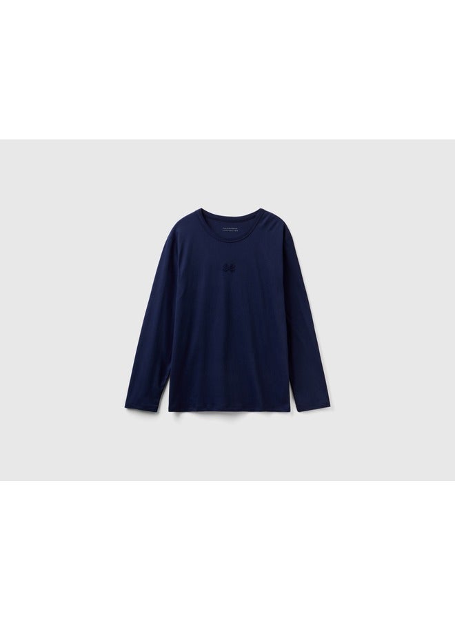UNITED COLORS OF BENETTON Logo T-Shirt In Long Fiber Cotton  - Image 1