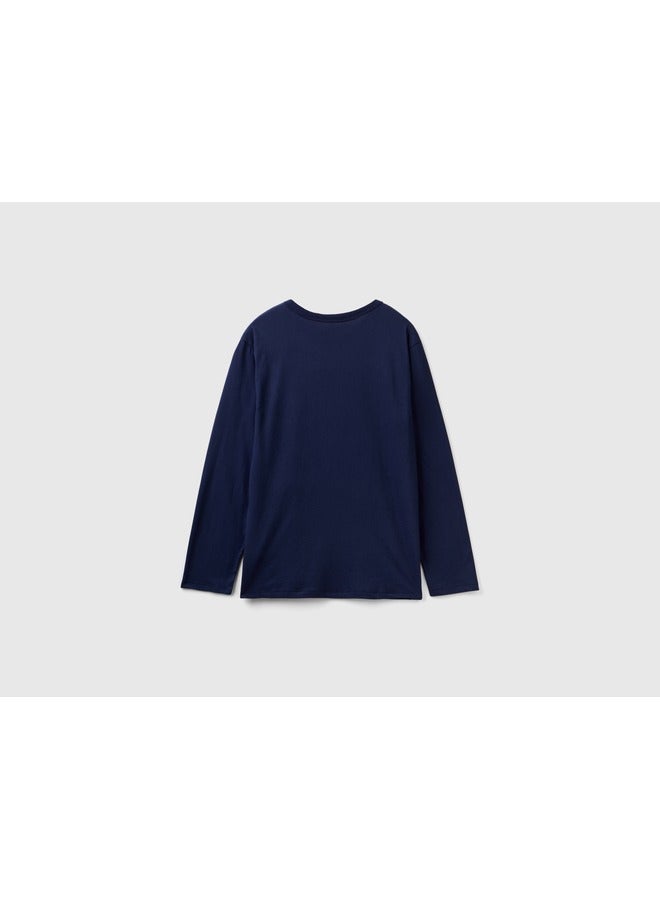 UNITED COLORS OF BENETTON Logo T-Shirt In Long Fiber Cotton  - Image 2