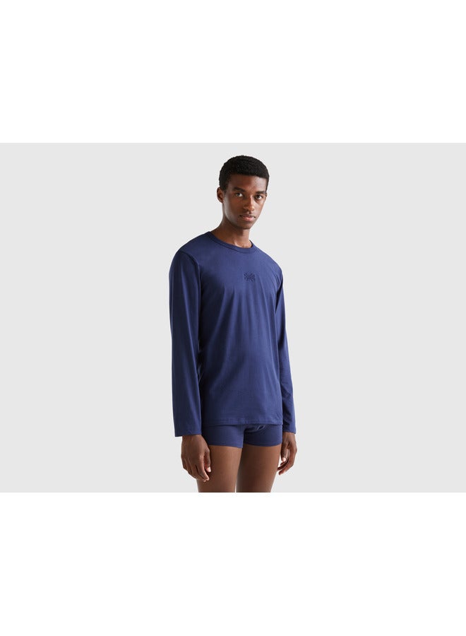 UNITED COLORS OF BENETTON Logo T-Shirt In Long Fiber Cotton  - Image 3