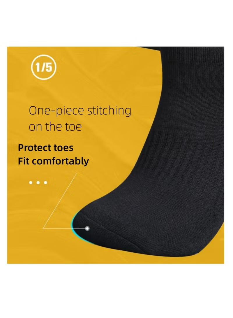 GIFT 3 Pairs Pilates Yoga Socks - Thickened Towel Bottom Non-Slip Floor Socks for Early Education, Trampoline, Ballet, Dance, Barefoot Workout - Skid Sticky for Men Women (Black) - Image 3