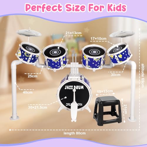 TWFRIC Toy Drum Set for Kids Toddler Jazz Drum Kit with 5 Drums Musical Instruments Toys for 3 4 5 Year Old Boys Girls Gifts Ages 35 - Image 5