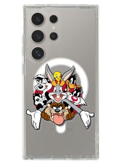 Magnetic Case for Samsung Galaxy S24 Ultra 6.8-inch Compatible with MagSafe Wireless Charging, Shockproof Phone Bumper Cover Looney Tunes