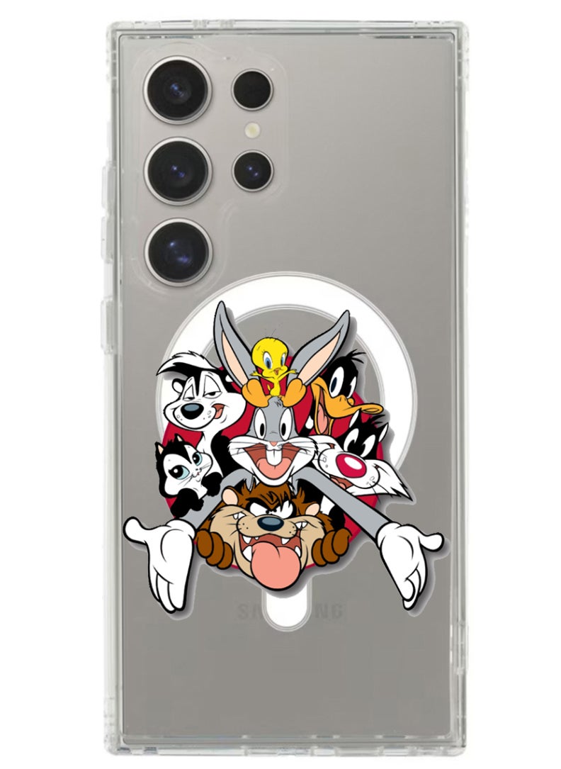 Theodor - Magnetic Case for Samsung Galaxy S24 Ultra 6.8-inch Compatible with MagSafe Wireless Charging, Shockproof Phone Bumper Cover Looney Tunes - Image 1
