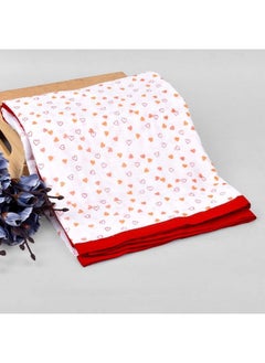 MOM'S HOME Organic Cotton Baby Muslin Dohar 03 Year100X100 Cmred Hearts  - Image 1