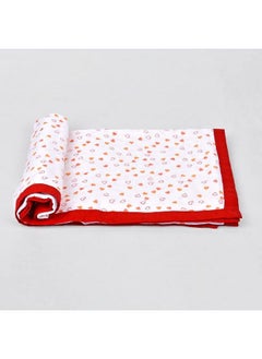 MOM'S HOME Organic Cotton Baby Muslin Dohar 03 Year100X100 Cmred Hearts  - Image 4