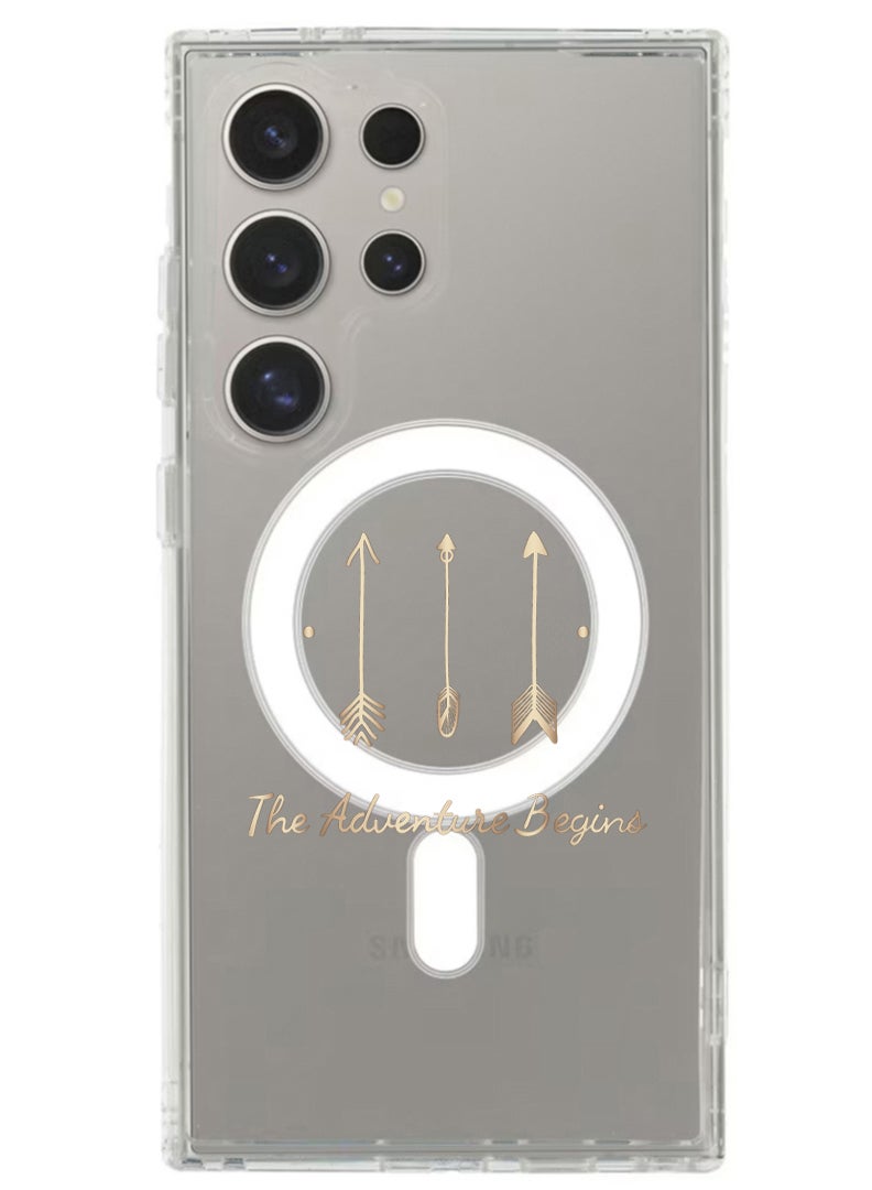 Theodor Magnetic Case for Samsung Galaxy S24 Ultra 6.8-inch Compatible with MagSafe Wireless Charging, Shockproof Phone Bumper Cover The adventure Begins - Image 1