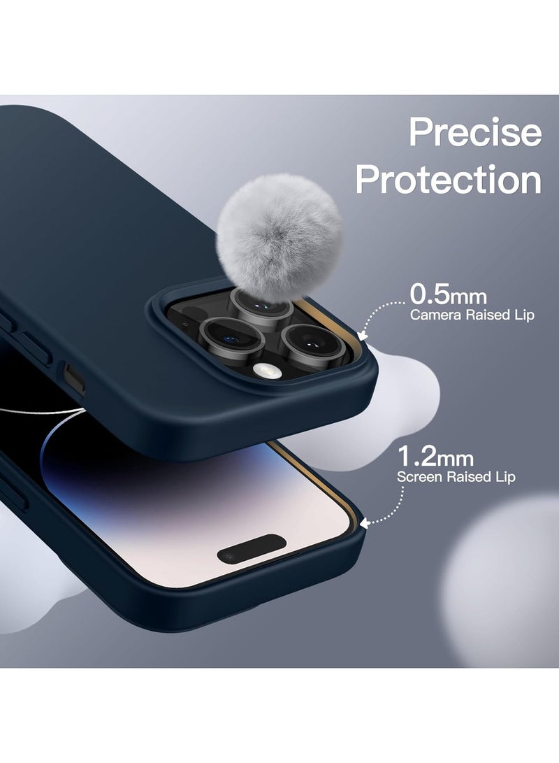 ACLIX Silicone Case Compatible with iPhone 14 Pro, Slim Liquid Silicone Phone Case with Layers of Soft Rubber, Shockproof Bumper with TPU Lining (Navy Blue) - Image 3