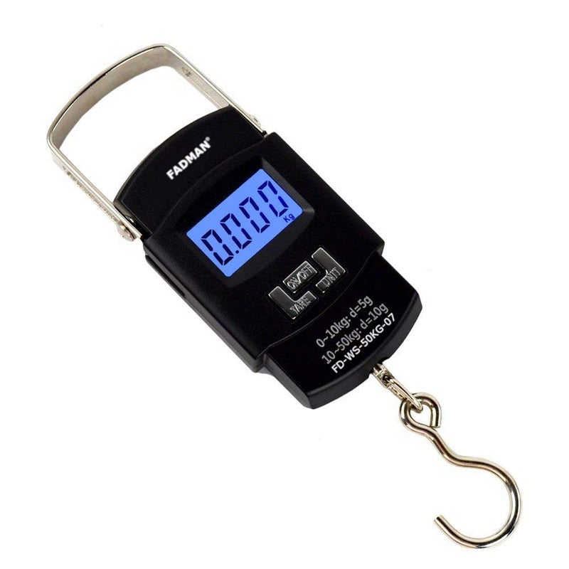 Fadman DIGITAL HEAVY DUTY PORTABLE 50KG SCALE FOR KITCHEN AND LUGGAGE Portable 50Kg Scale for Kitchen and Luggage | weight machine for Home kitchen Digital weighing hook scale ,Kitchen weighing scale kitchen, Black - Image 1