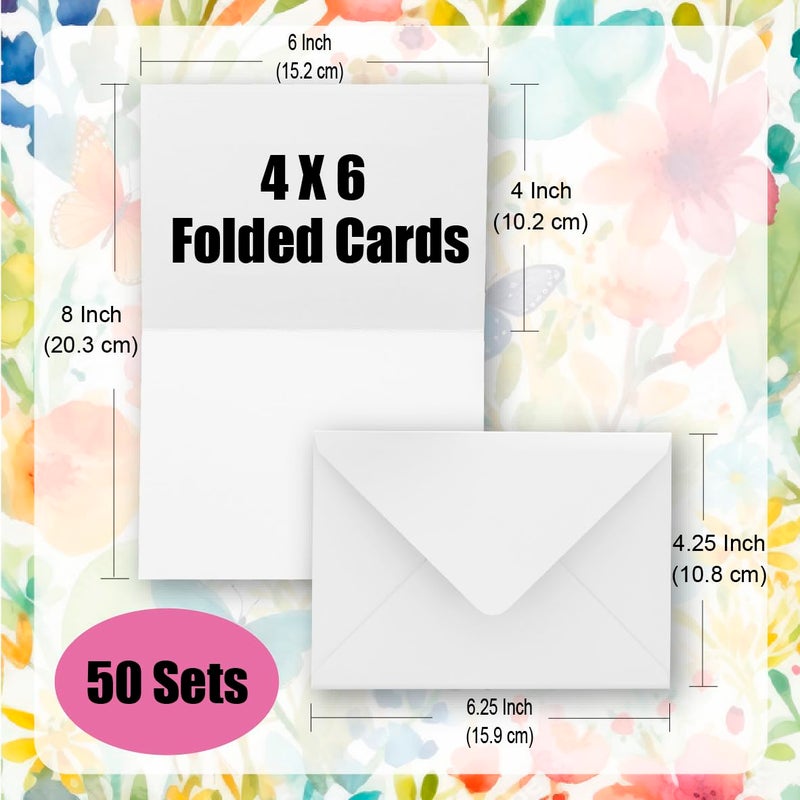 ANSSDO 50 Pack Heavyweight Cotton Watercolor Cards with Envelopes, 4 x 6 Inch, Perfect for Painting or Card Making, Ideal for Christmas and Birthday Gifts - Image 3