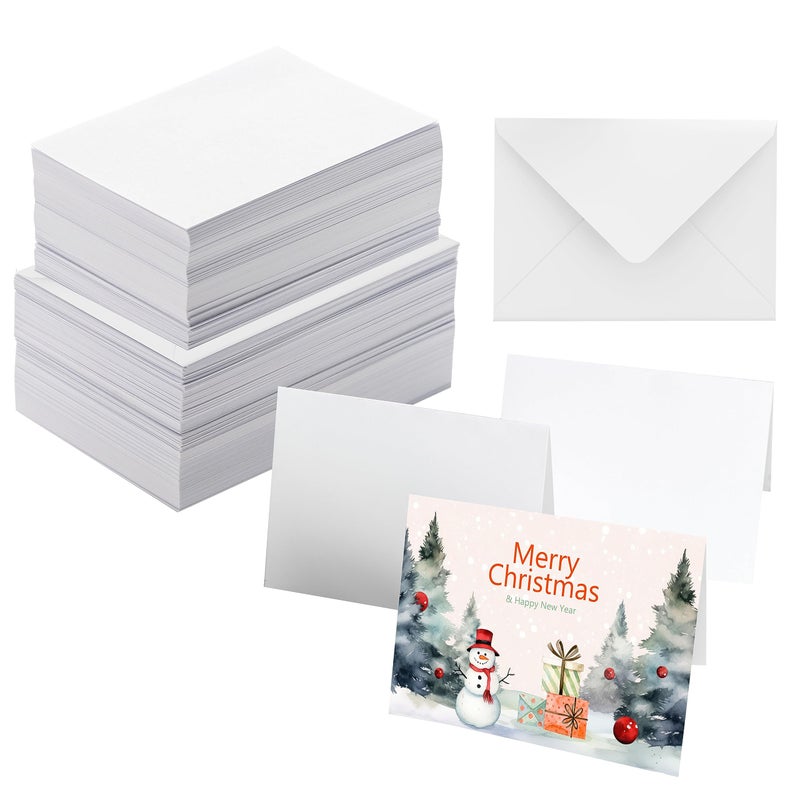 ANSSDO 50 Pack Heavyweight Cotton Watercolor Cards with Envelopes, 4 x 6 Inch, Perfect for Painting or Card Making, Ideal for Christmas and Birthday Gifts - Image 1