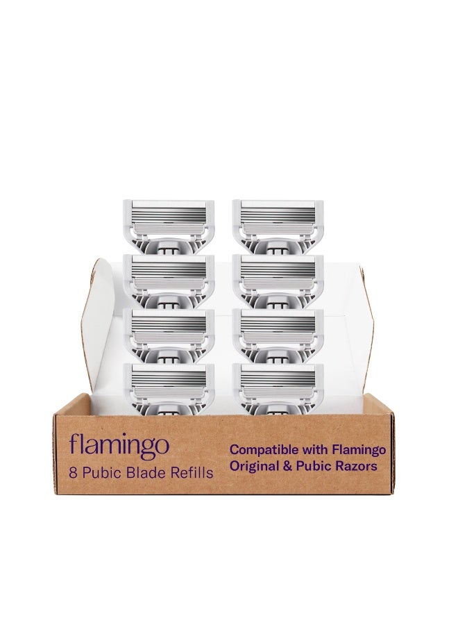 Flamingo خرطوشات إعادة تعبئة شفرات فلامينغو، 8 شفرات حلاقة نسائية - Image 1