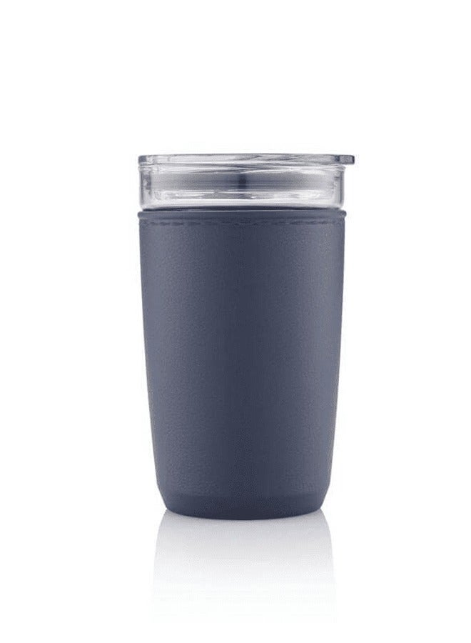 Hans Larsen Premium Glass Tumbler with Recycled Protective Sleeve - Blue - Image 1