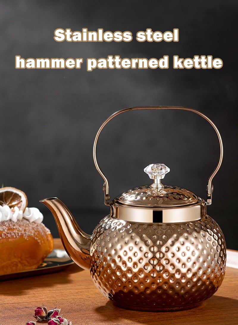 لوبيتيز 1.2L الغذاء الصف الفولاذ المقاوم للصدأ إبريق الشاي قوي ودائم ، ومناسبة للمنزل والأدوات المنزلية ، من السهل التمتع متعة صنع الشاي - Image 1