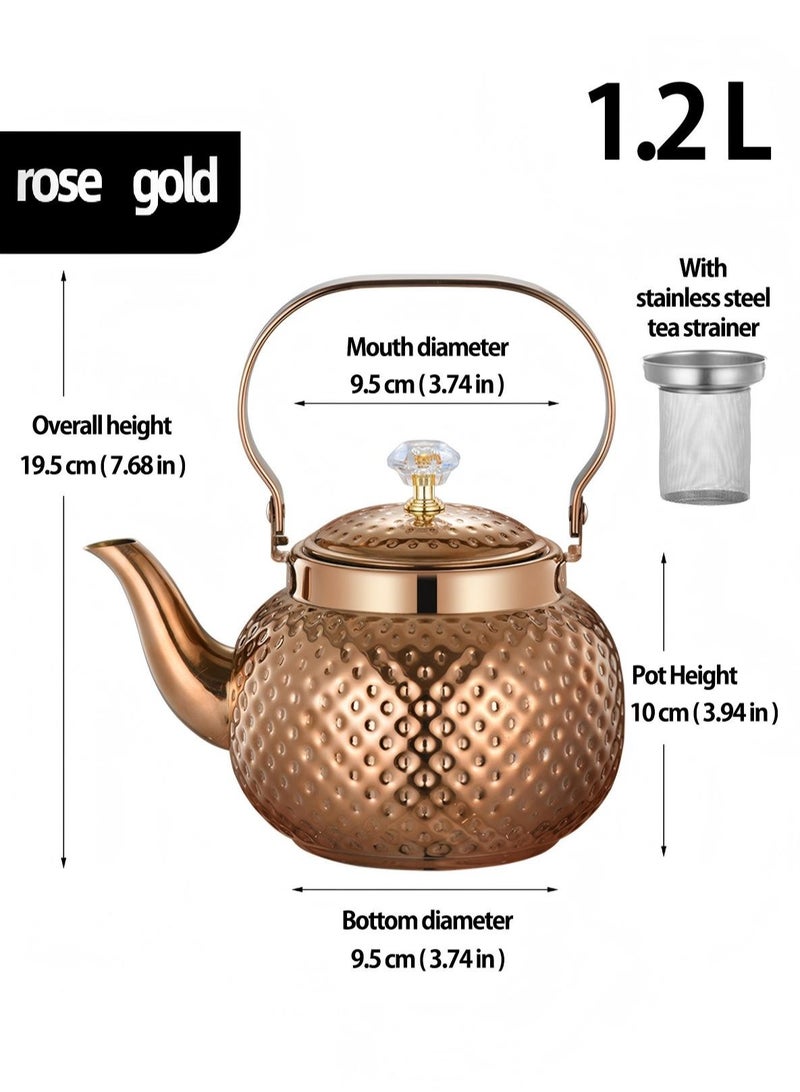 لوبيتيز 1.2L الغذاء الصف الفولاذ المقاوم للصدأ إبريق الشاي قوي ودائم ، ومناسبة للمنزل والأدوات المنزلية ، من السهل التمتع متعة صنع الشاي - Image 4