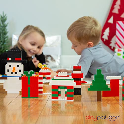 Play Platoon 1100 Pieces Building Bricks Set - 10 Classic Color Blocks - Bulk Building Blocks Compatible with Major Brands - 14 Different Shape Bricks - Includes Wheels, Tires, Axles, Windows & Door - Image 3
