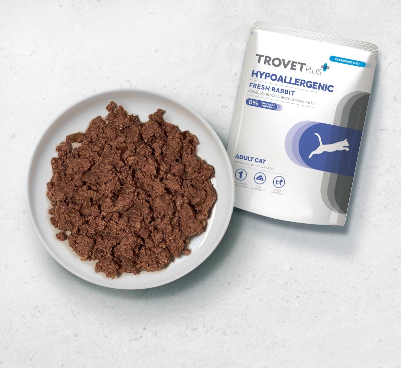 Trovet Trovet Plus Pouch Cat Hypoallergenic Rabbit Veterinary Diets Wet Food 85g - Image 2