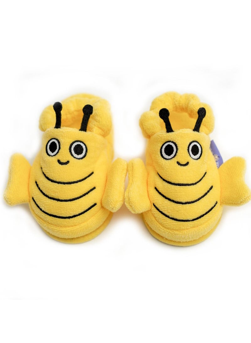 Milk&Moo - Milk&Moo Toddler Slippers, %100 Cotton, Kids Slippers, Non Slip Soft Sole, Slip On Lightweight, Breathable, For House, Bath, Indoor Use, Animal Design, For Boys and Girls, 2-4 Years Old - Image 1