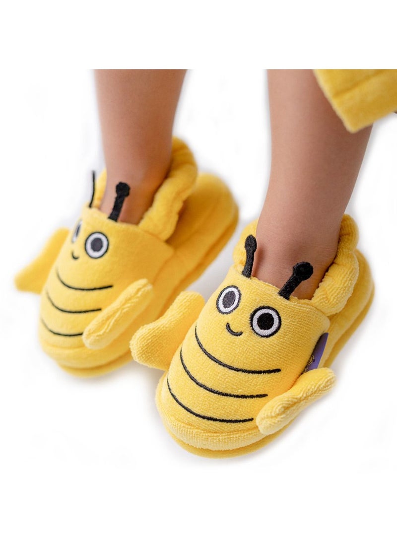 Milk&Moo - Milk&Moo Toddler Slippers, %100 Cotton, Kids Slippers, Non Slip Soft Sole, Slip On Lightweight, Breathable, For House, Bath, Indoor Use, Animal Design, For Boys and Girls, 2-4 Years Old - Image 1