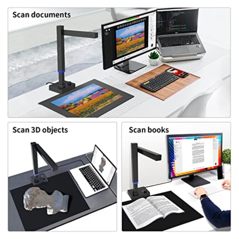 CZUR Shine Ultra Pro 24MP Document Scanner, USB Book Scanner, Portable Document Camera, A3 Large Format Book Scanner, Adjustable Height, Max DPI 440, for Windows and Mac - Image 5