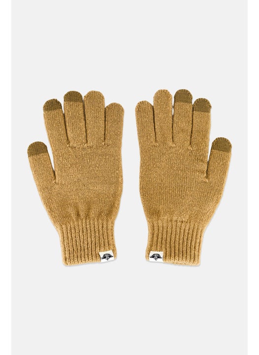 Men 1Pair Knitted Gloves, Dark Khaki