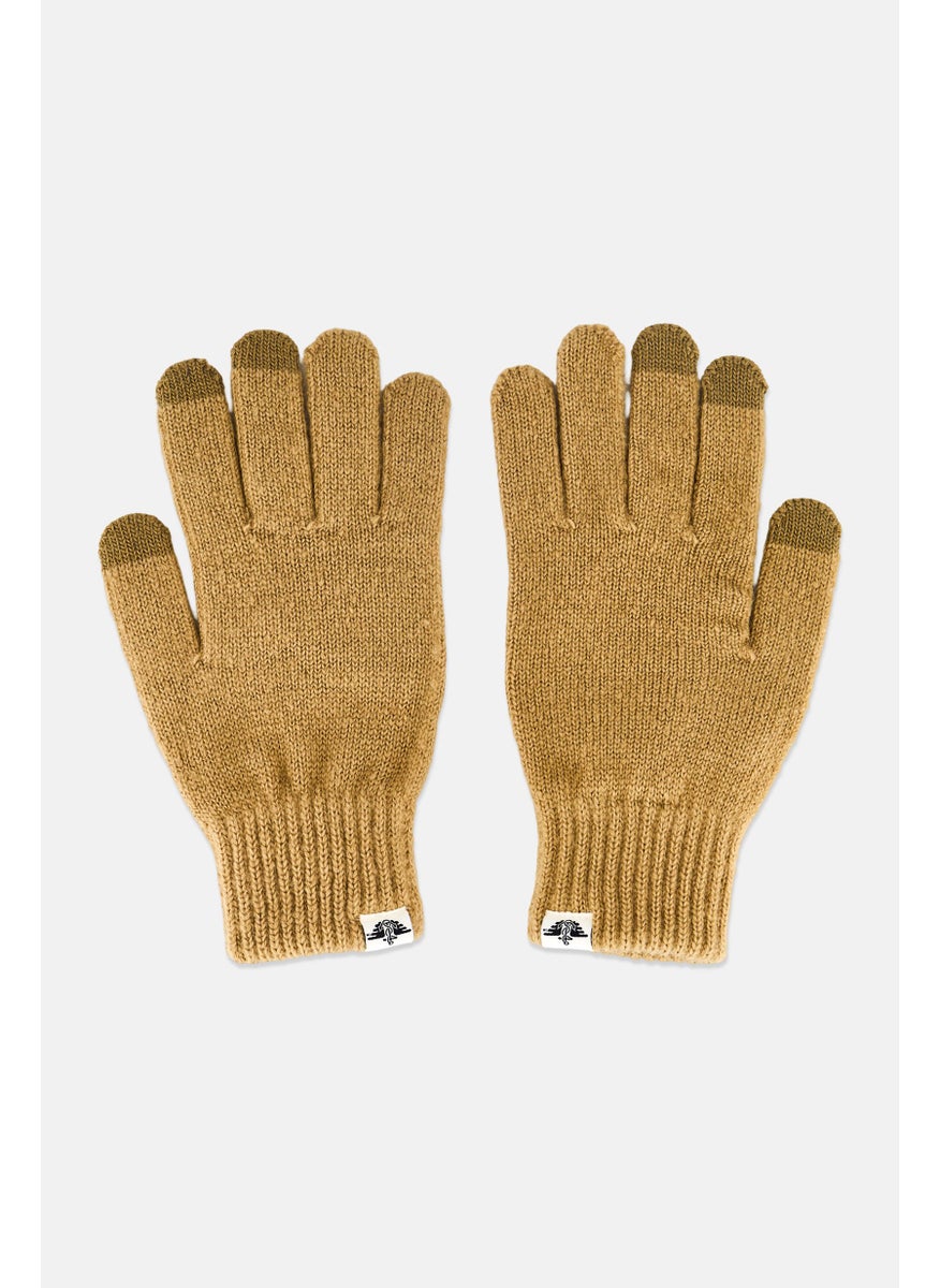 DOCKERS Men 1Pair Knitted Gloves, Dark Khaki  - Image 1