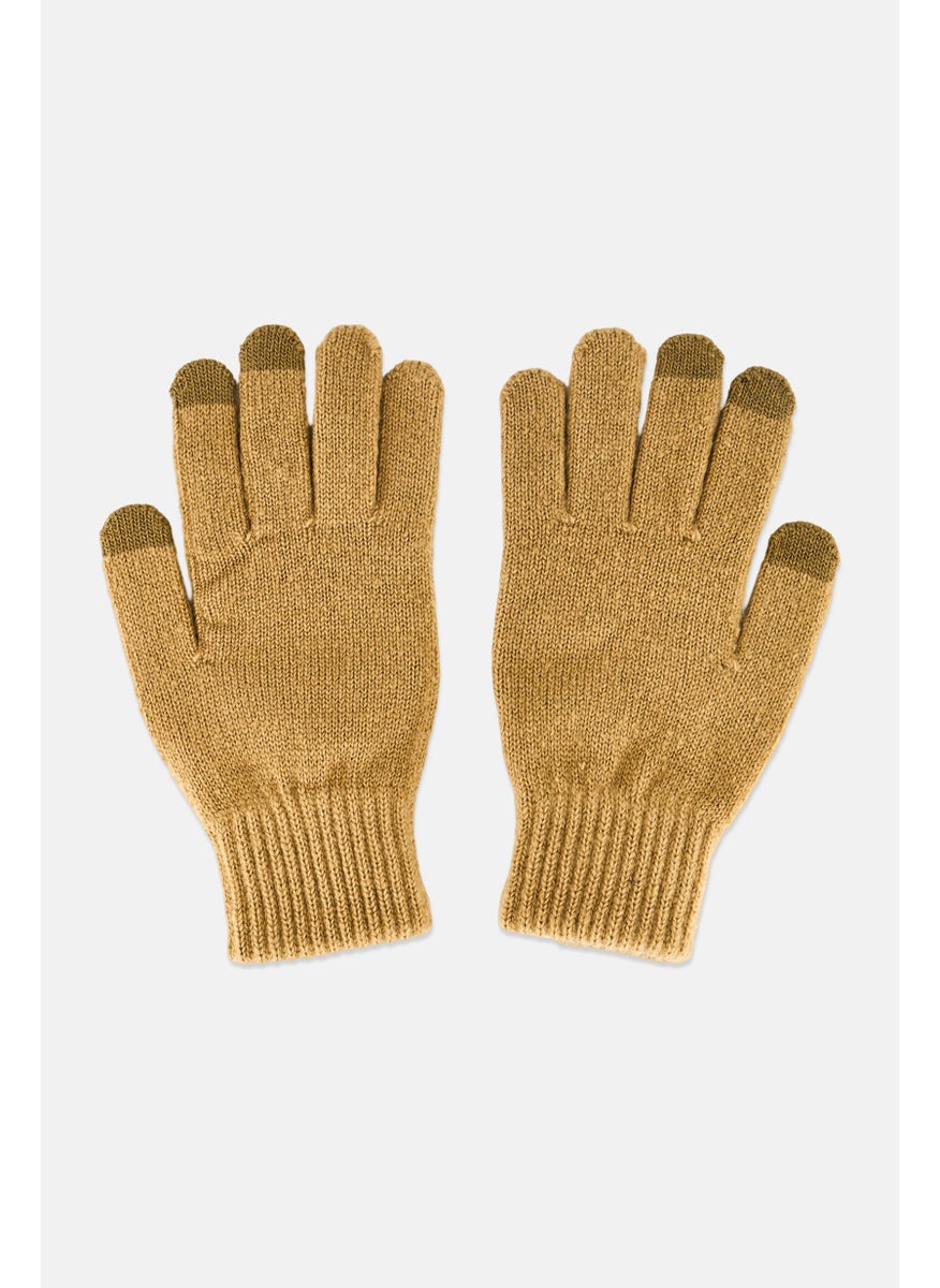 DOCKERS Men 1Pair Knitted Gloves, Dark Khaki  - Image 2