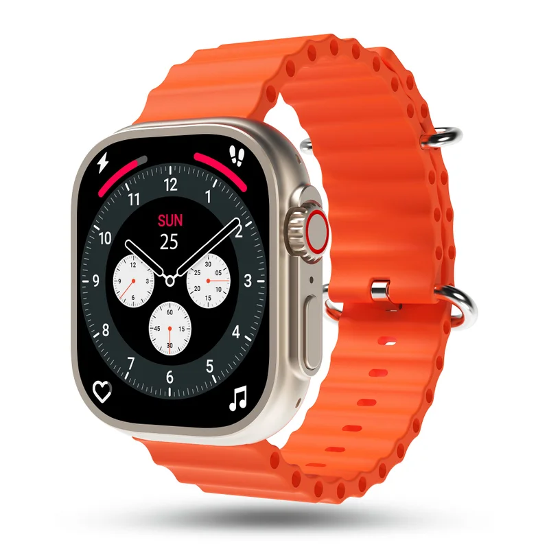 بيبل Pebble Crest 2.02" Infinite Display, BT Calling, Heart Rate Monitoring, AI Voice Assitance, Sleep Monitor, Multiple watch faces, alarm & notification, Multiple watch faces