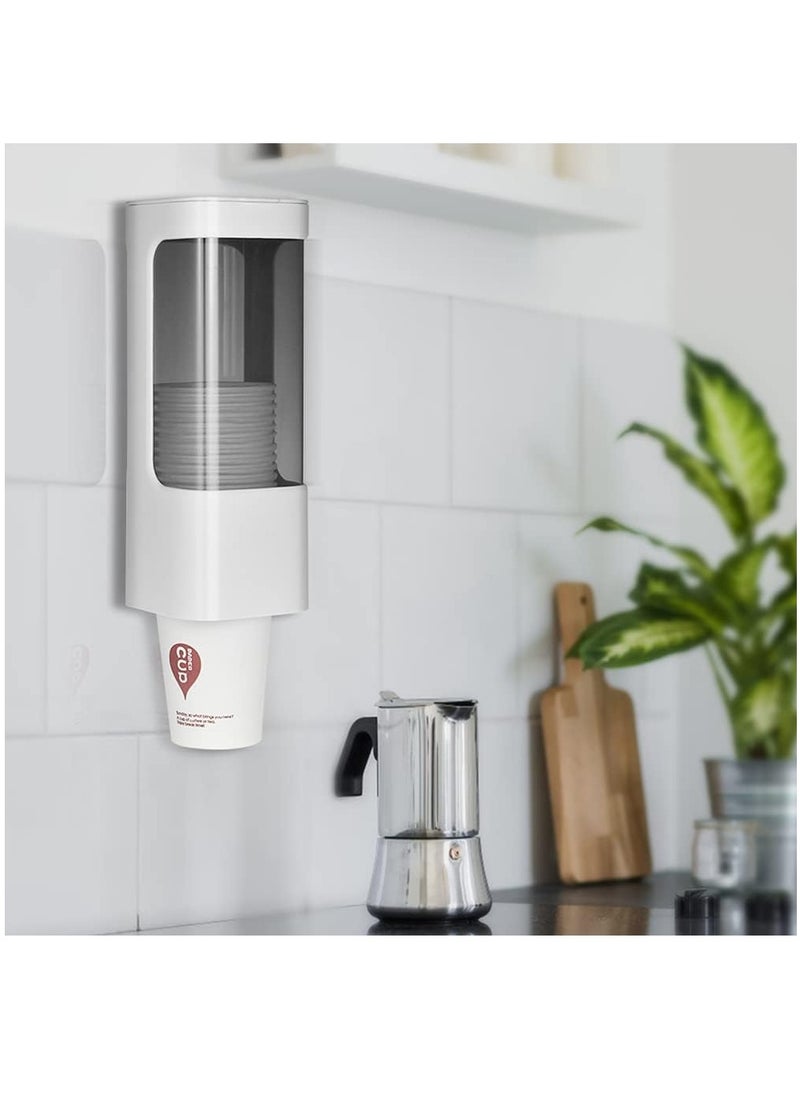 Arabest Cup Dispenser Wall Mounted Bathroom Cup Holder， 3oz-5oz Disposable Paper Cup Plastic Cup Dispenser，Water Cooler Dispenser Cup Holder with Paste Plate for Home Office Hospital Gym  - Image 4