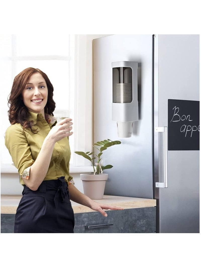 Arabest Cup Dispenser Wall Mounted Bathroom Cup Holder， 3oz-5oz Disposable Paper Cup Plastic Cup Dispenser，Water Cooler Dispenser Cup Holder with Paste Plate for Home Office Hospital Gym  - Image 5