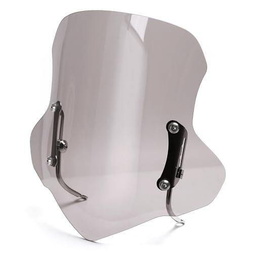 Minho Motorcycle Scooter Windshield 4 millimeters Transparent smoke gray Plastic Acrylic comes with mounting hardware in PC Material for Most Scooter Mopeds - Image 1