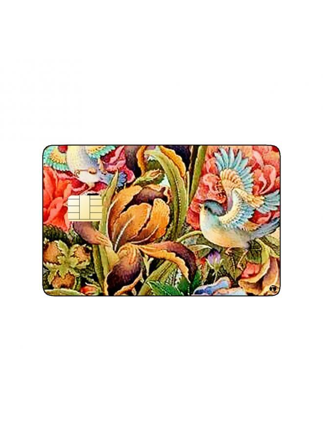 RKN PRINTED BANK CARD STICKER Beautiful Colorful Flowers Drawing - Image 2