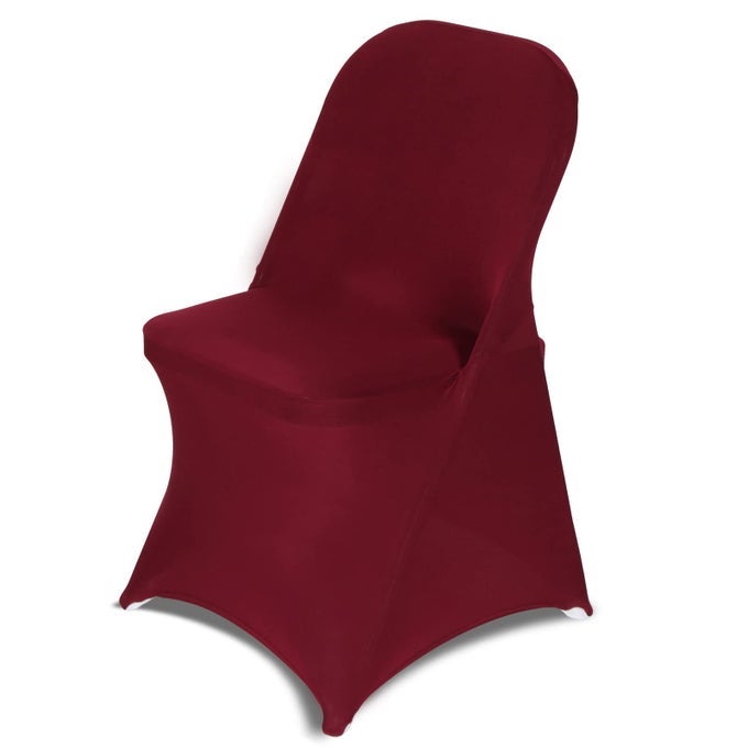 FOLDING CHAIR COVERS FOR WEDDING 10PCS STRETCH SPANDEX WASHABLE FABRIC CHAIR COVER DECORATION CHAIR COVER FOR WEDDING PARTY BANQUET BIRTHDAY CONFERENCE EVENTBURGUNDY 10 PCS
