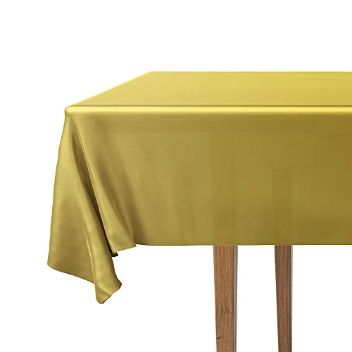 DecorRack 2 Rectangular Tablecloths BPA-Free Plastic, 54 x 108 inch, Dining Table Cloth, Rectangle Table Cover for Parties, Picnic, Camping and Outdoor, Disposable or Reusable, Gold (2 Pack) - Image 3
