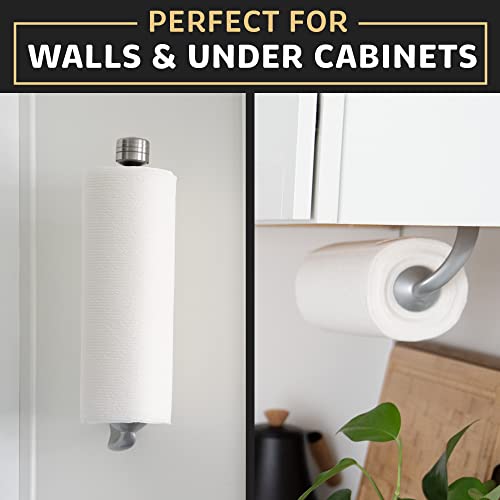 Dear Household One Handed Tear Wall Mounted & Under Counter Paper Towel Holder Dispenser - Stainless Steel Wall Mount Paper Towel Holder - Easy to Install Horizontally or Vertically - Hardware Included – 11 Inches - Image 5