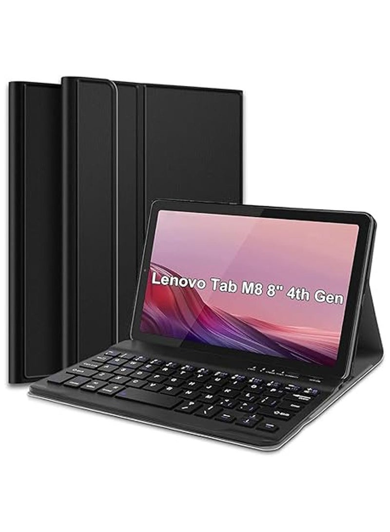عام غطاء لوحة المفاتيح متوافق مع جهاز Lenovo Tab M8 المُنتج عام 2023 بحجم 8 بوصة (TB-300FU/TB-300XU)، مناسب بدرجة بسيطة، مع مسند مصنوع من لدائن صناعية (بولي ي - Image 1