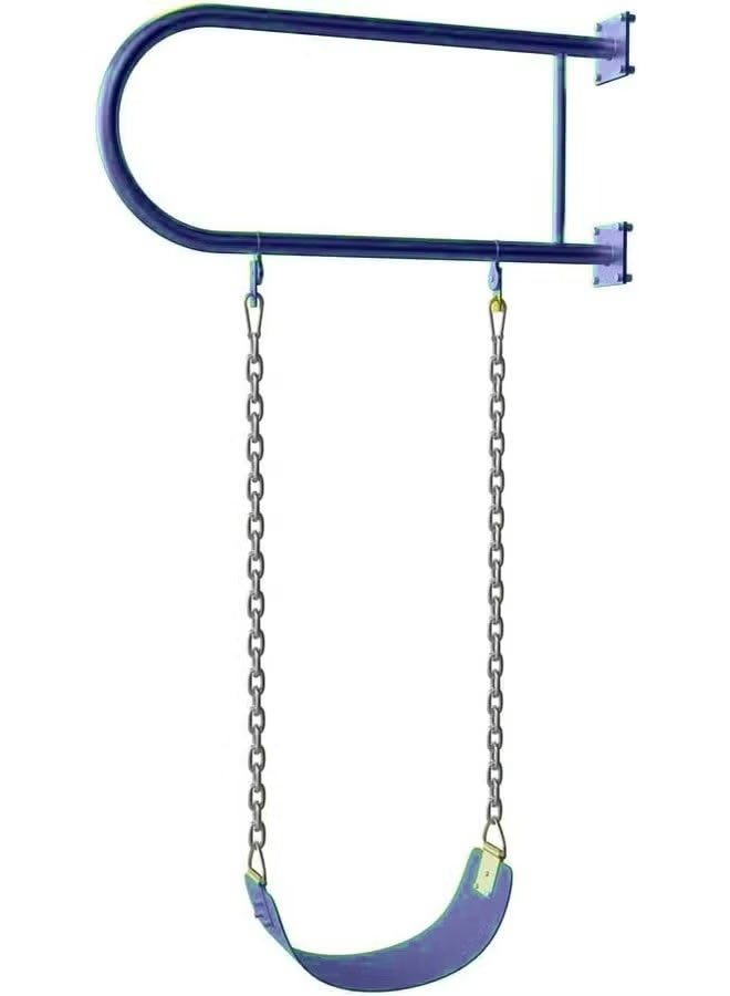 فيتنس ورلد أرجوحة أطفال,أرجوحة حائط مصنوعة من الحديد بمقعد متأرجح وسلاسل للانشطة الخارجية , مقعد حديدي متأرجح عالي التحمل مع سلسلة حديدي , مرجيحة أطفال للملعب والفناء الخلفي وغرفة اللعب مع سلسلة مغطاة بالبلاستيك وخطافات - Image 1