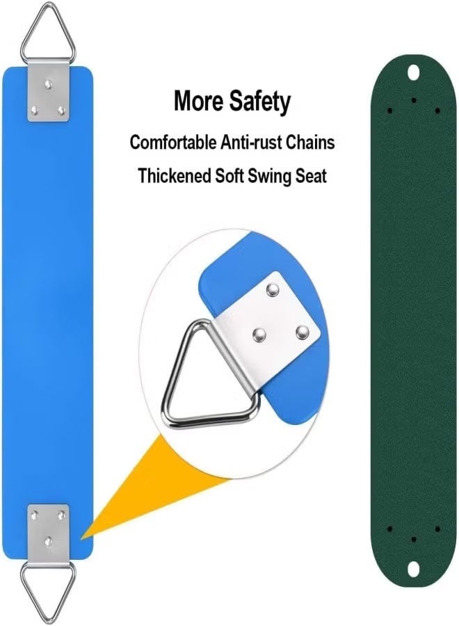 فيتنس ورلد أرجوحة أطفال,أرجوحة حائط مصنوعة من الحديد بمقعد متأرجح وسلاسل للانشطة الخارجية , مقعد حديدي متأرجح عالي التحمل مع سلسلة حديدي , مرجيحة أطفال للملعب والفناء الخلفي وغرفة اللعب مع سلسلة مغطاة بالبلاستيك وخطافات - Image 5