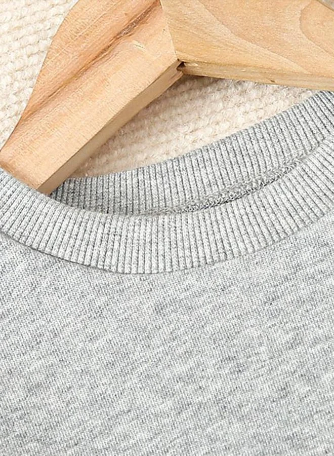 Take Two  Girl's Color Contrast Detail Sweatshirt With Slits Detail Flare Pants Set for Women | Best Price UAE