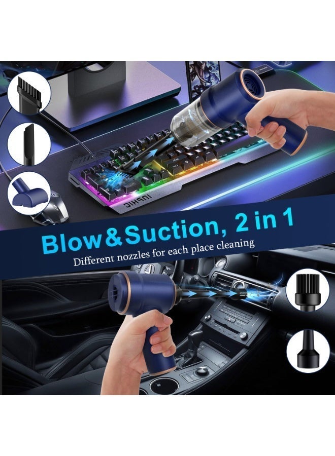 Handheld Car Vacuum Cleaner 9000Pa, 120W High Power Cordless Vacuum and Air Duster with LED Light, Multi Nozzles for Car Home Office Pet - Image 3