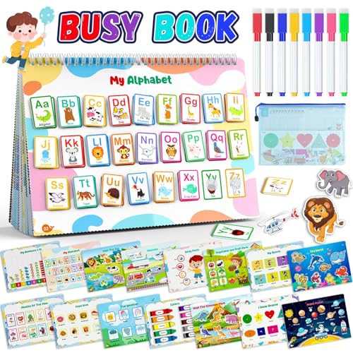 Websonaw Busy Book for Toddlers 3 Preschool Learning Activities with 30 Themes Prek Preschool Workbooks Montessori Educational Learning Toys for Autism Sensory Travel toysBack to SchoolBirthday Gifts - Image 1