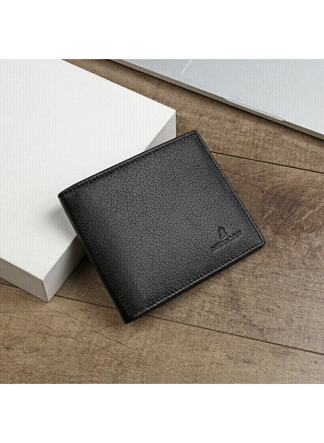 Scarecrow Men's Sheepskin Wallet Short Horizontal Wallet Multi-card Slot Short Wallet High-end Gift Box Father's Day Gift Practical Gift For Dad - Image 4
