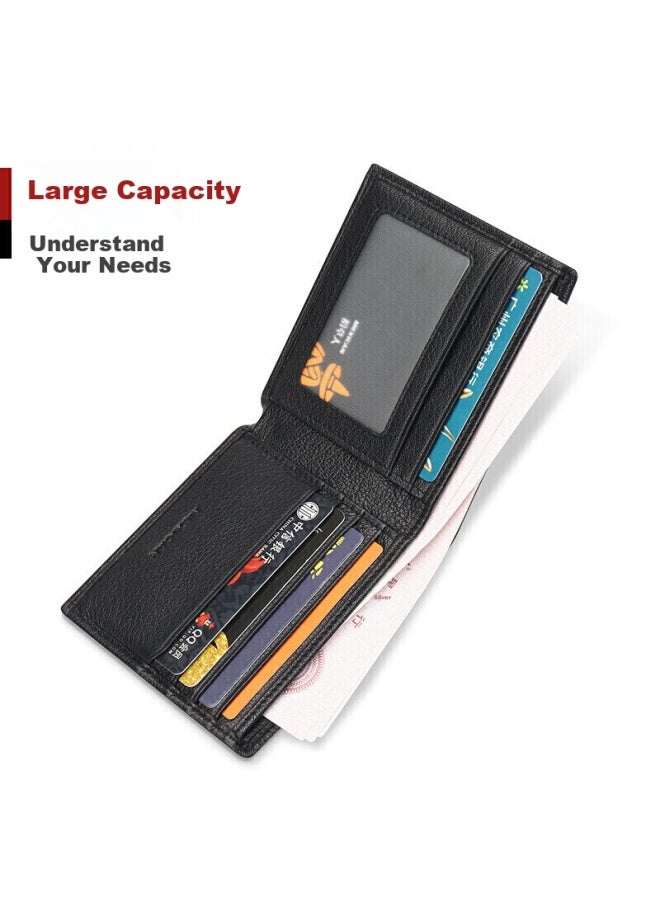 Scarecrow Men's Sheepskin Wallet Short Horizontal Wallet Multi-card Slot Short Wallet High-end Gift Box Father's Day Gift Practical Gift For Dad - Image 3