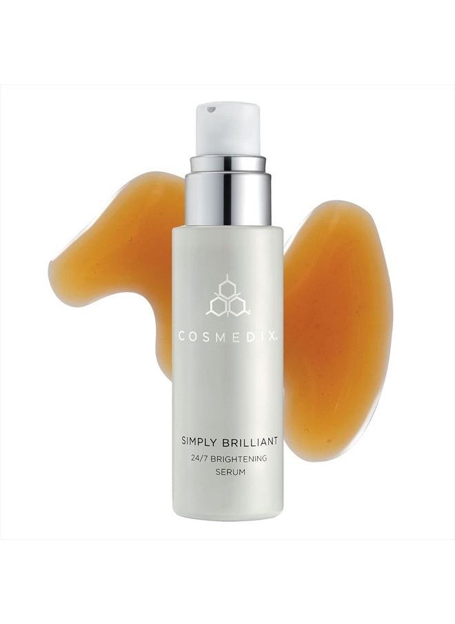 CosMedix Simply Brilliant 24/7 Brightening Serum, Brightens the Look of Skin & Helps Prevent Discoloration, Gently Exfoliates Dead Skin, L-Lactic Acid & Antioxidants, Cruelty & Gluten Free  - Image 1